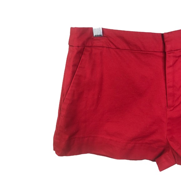 Kate Spade Saturday Women's Chino Shorts Red Cotton Stretch Flat Front Sz 2 - Picture 4 of 14